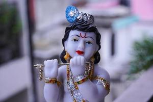 hindu god krishna statue image photo