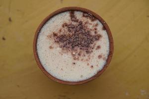 a cup of kulhar coffee in morning images photo