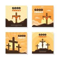 Good Friday Social Media Posts Template vector