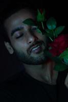 passionate lover with rose image photo