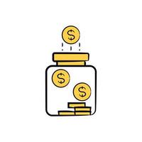 saving jar icon vector