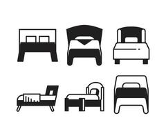 bed icons vector set