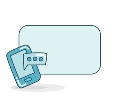 blank board with message on smartphone vector illustration