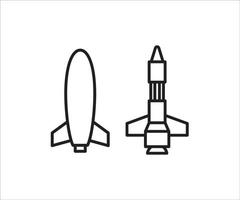 missile line icons vector