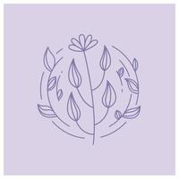 floral wreath on violet background vector