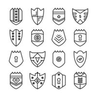 shield badge line icons vector