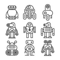 personajes de robots de dibujos animados vector