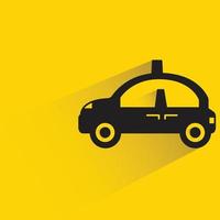 taxi en la ilustración de fondo amarillo vector