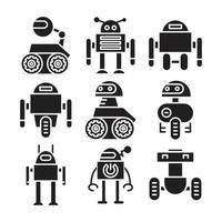 robot icons set vector