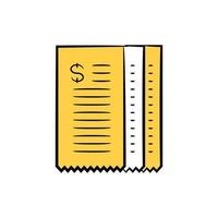 dollar bill and receipt icon vector