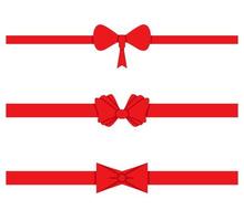 cinta roja con ilustración de conjunto de pajarita vector