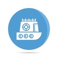 ship and vessel in blue icon vector