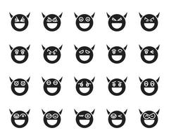 smile devil and demon emoticons set vector