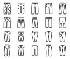 fashion trouser pants icons line illustration vector