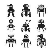 set of robot icons vector