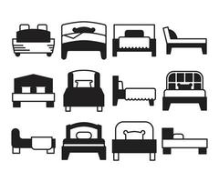 mattress and bed icons vector