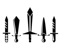 iconos de armas de espada vector