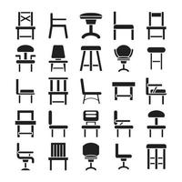chair icons set vector