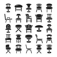 iconos de sillón y silla vector
