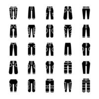 conjunto de iconos de pantalones y pantalones