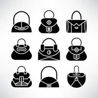 iconos de bolsos de moda vector