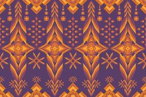 Abstract design from geometric shapes. Tribal fabric pattern, flowers and leaves. vector