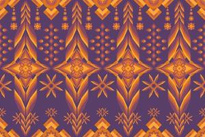 Abstract design from geometric shapes. Tribal fabric pattern, flowers and leaves. vector