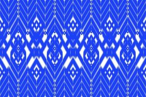 Seamless pattern, classic blue and white Ikat Pattern. color can be customized. vector