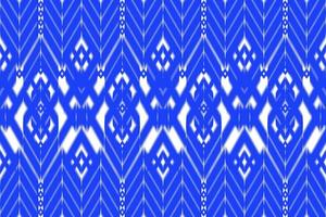 Seamless pattern, classic blue and white Ikat Pattern. color can be customized. vector