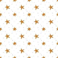 Seamless pattern with gold stars on a white background. Vector illustration.