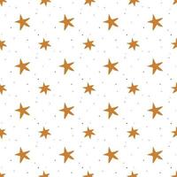 Seamless pattern with gold stars on a white background. Vector illustration.