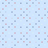 Seamless pattern with stars red, blue, white color. Patriotic background. Vector illustration. As template for wrapping paper, wallpaper, fabric textile. Also for children clothes.