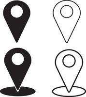 diseño de arte de línea de icono de ubicación de punto vectorial