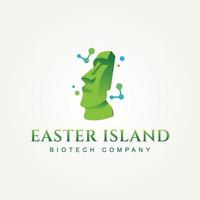 moai biotechnology company logo design vector