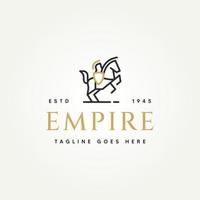 Empire simple line art logo design vector