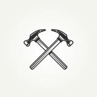 isolated hammer carpentry vintage vector design