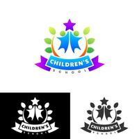children school logo design template vector