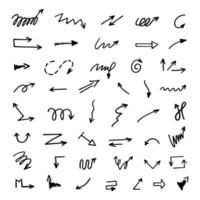 Vector set of hand-drawn arrows, elements for presentation