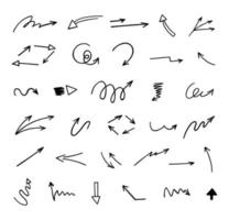 Vector set of hand-drawn arrows, elements for presentation