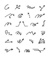 Vector set of hand-drawn arrows, elements for presentation