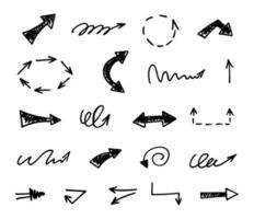 Vector set of hand-drawn arrows, elements for presentation