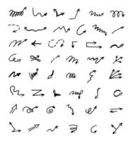 Vector set of hand-drawn arrows, elements for presentation