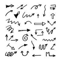 Vector set of hand-drawn arrows, elements for presentation