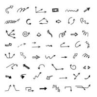 Vector set of hand-drawn arrows, elements for presentation