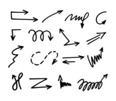 Vector set of hand-drawn arrows, elements for presentation