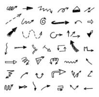 Vector set of hand-drawn arrows, elements for presentation