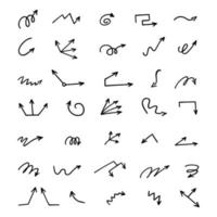 Vector set of hand-drawn arrows, elements for presentation