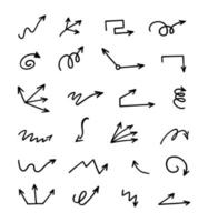 Vector set of hand-drawn arrows, elements for presentation