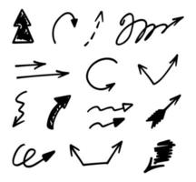 Vector set of hand-drawn arrows, elements for presentation