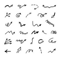 Vector set of hand-drawn arrows, elements for presentation